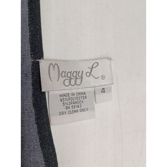 Maggy L Womens Dress Black Pink Floral Long Sleeve Sheath Tunic Sz 4 - Picture 8 of 8